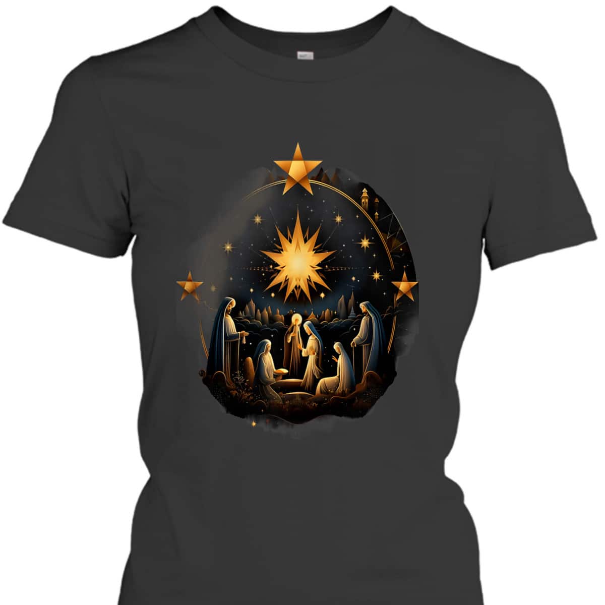 Christmas Birth Of Jesus Nativity Scene Star Christian X-Mas T-Shirt Christmas Birth Of Jesus Nativity Scene Star Christian X-Mas T-Shirt