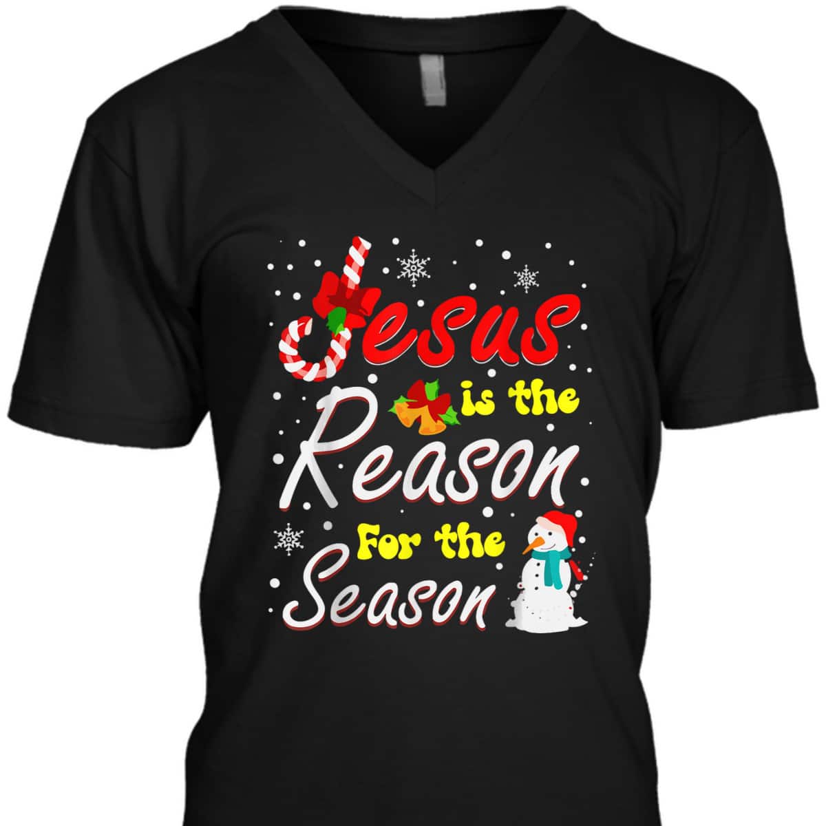 Christian Jesus The Reason Xmas Holiday Season Christmas Snowman T-Shirt Christian Jesus The Reason Xmas Holiday Season Christmas Snowman T-Shirt