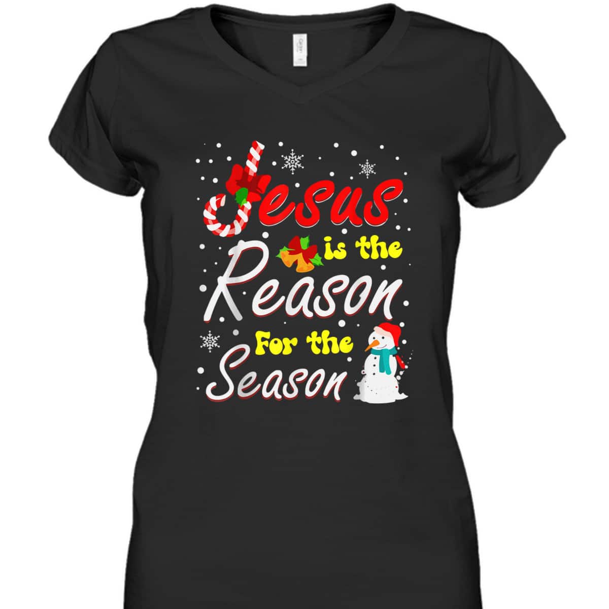 Christian Jesus The Reason Xmas Holiday Season Christmas Snowman T-Shirt Christian Jesus The Reason Xmas Holiday Season Christmas Snowman T-Shirt