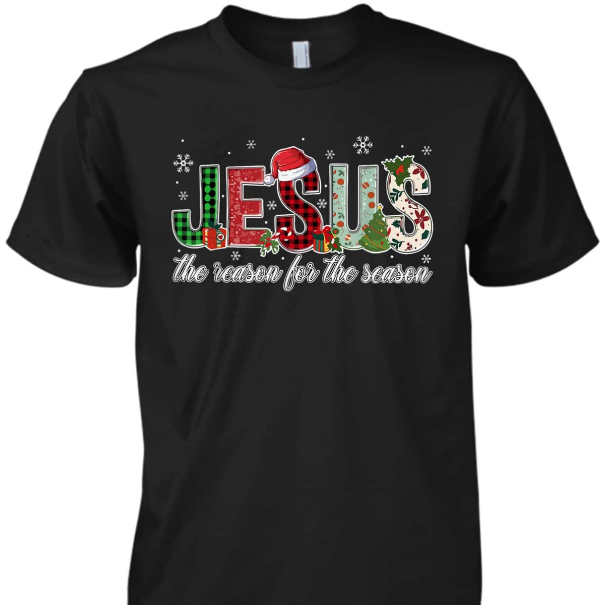 Christian Jesus The Reason Xmas Holiday Season Christmas Snowflake T-Shirt Christian Jesus The Reason Xmas Holiday Season Christmas Snowflake T-Shirt