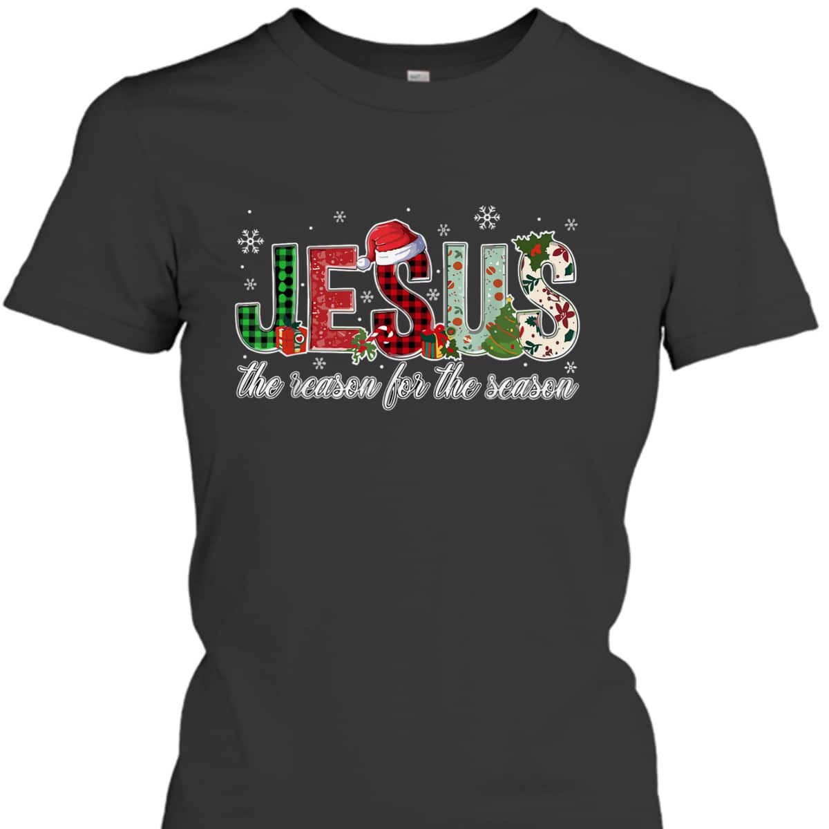 Christian Jesus The Reason Xmas Holiday Season Christmas Snowflake T-Shirt Christian Jesus The Reason Xmas Holiday Season Christmas Snowflake T-Shirt