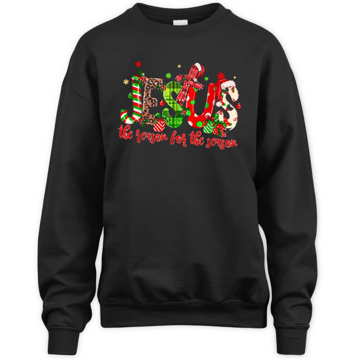 Christian Jesus The Reason Xmas Holiday Season Christmas Cross T-Shirt Christian Jesus The Reason Xmas Holiday Season Christmas Cross T-Shirt