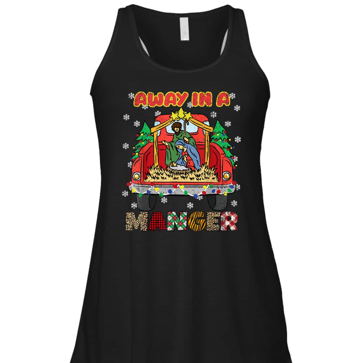 Away In Manger Christmas Tree X-Mas Plaid Christian T-Shirt Away In Manger Christmas Tree X-Mas Plaid Christian T-Shirt