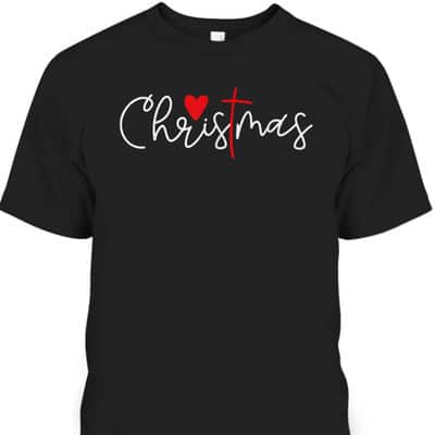 Cross Christmas Cute X Mas Pajama Christian Jesus Faith T-Shirt