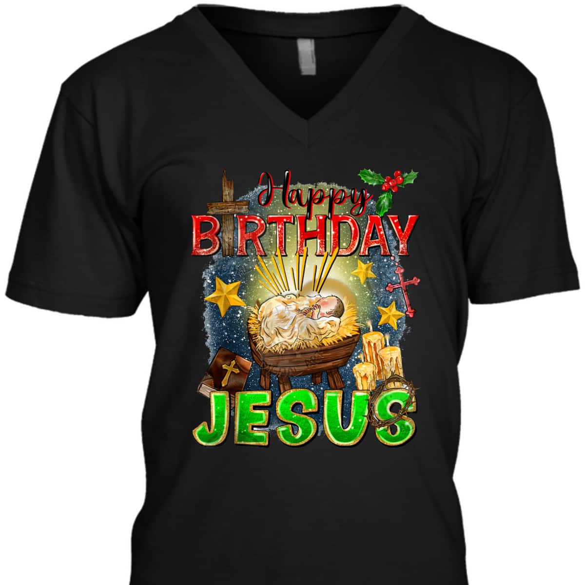 Christian Happy Birthday Jesus Christ Xmas Merry Christmas T-Shirt Christian Happy Birthday Jesus Christ Xmas Merry Christmas T-Shirt