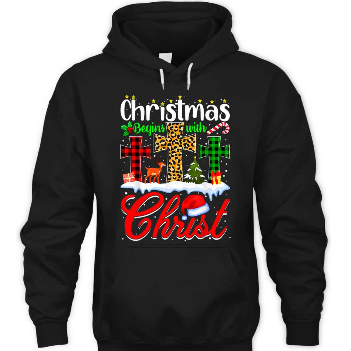 Christmas Begins With Christ Christian Cross Funny Xmas T-Shirt Christmas Begins With Christ Christian Cross Funny Xmas T-Shirt