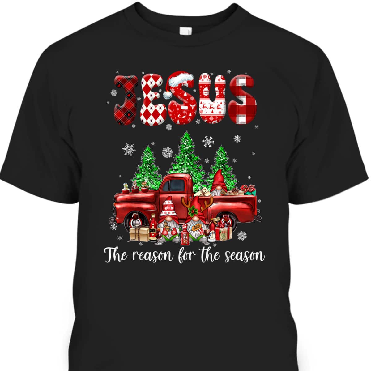 Christian Jesus The Reason Xmas Holiday Season Christmas Red Truck T-Shirt Christian Jesus The Reason Xmas Holiday Season Christmas Red Truck T-Shirt