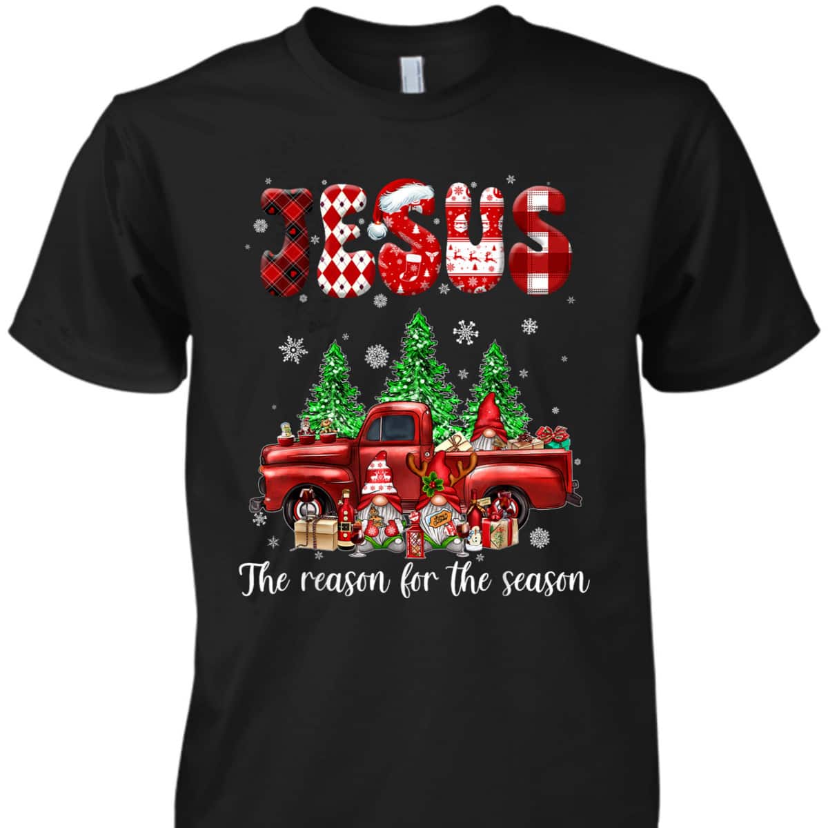 Christian Jesus The Reason Xmas Holiday Season Christmas Red Truck T-Shirt Christian Jesus The Reason Xmas Holiday Season Christmas Red Truck T-Shirt