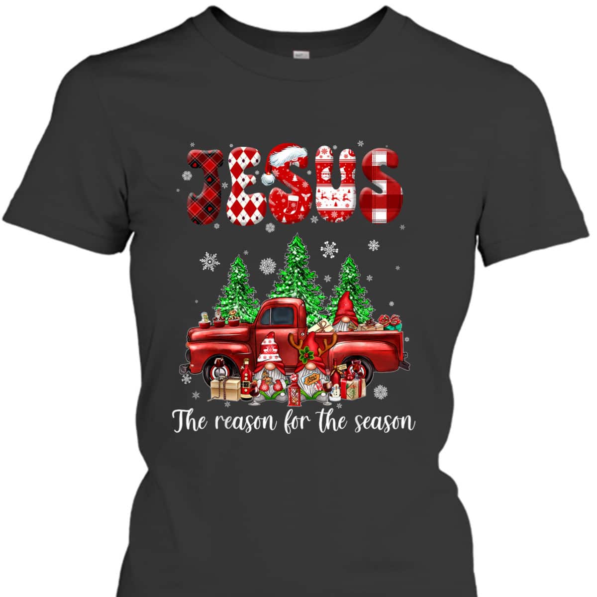 Christian Jesus The Reason Xmas Holiday Season Christmas Red Truck T-Shirt Christian Jesus The Reason Xmas Holiday Season Christmas Red Truck T-Shirt