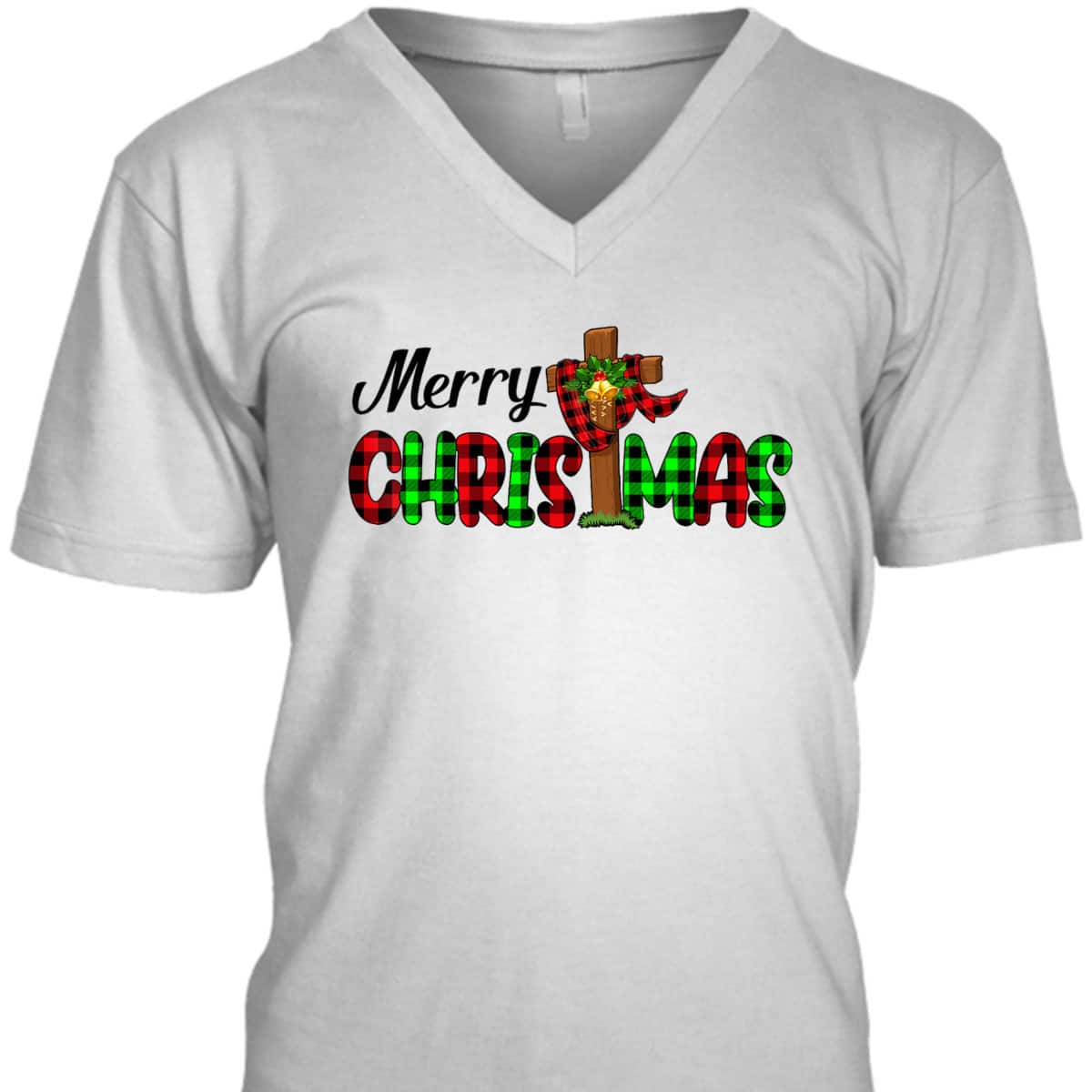 Merry Christmas Cross Christian Plaid Buffalo Xmas Pajama T-Shirt Merry Christmas Cross Christian Plaid Buffalo Xmas Pajama T-Shirt