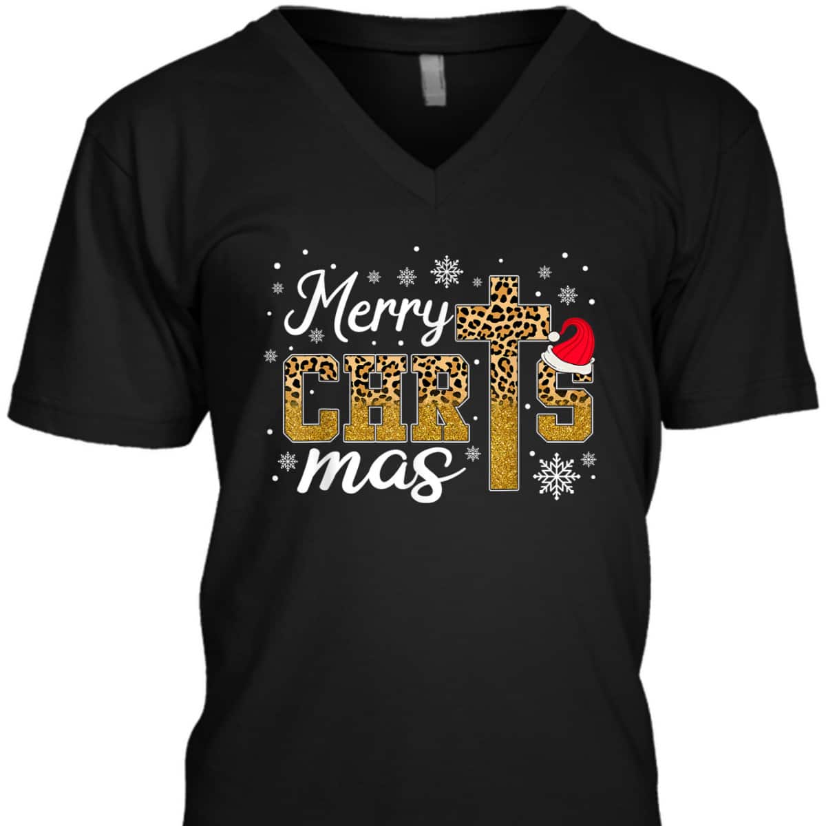 Merry Christmas Leopard Cross Christian Family Xmas Pajama T-Shirt Merry Christmas Leopard Cross Christian Family Xmas Pajama T-Shirt