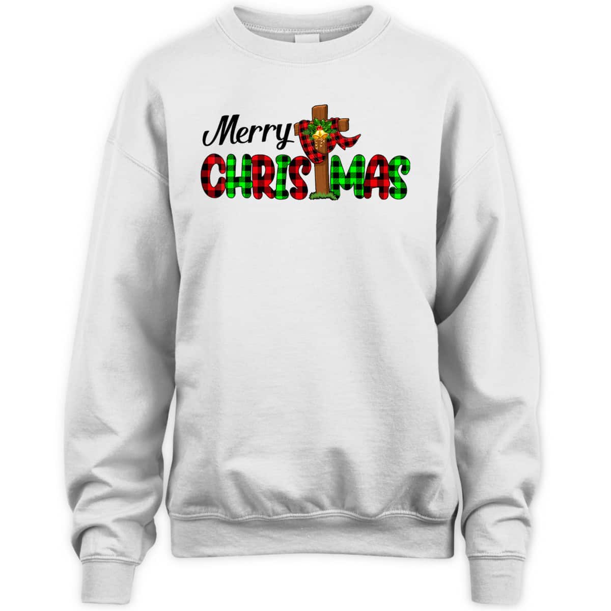 Merry Christmas Cross Christian Plaid Buffalo Xmas Pajama T-Shirt Merry Christmas Cross Christian Plaid Buffalo Xmas Pajama T-Shirt