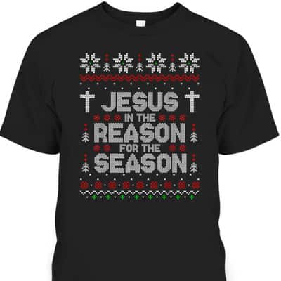 Christian Jesus The Reason Xmas Holiday Season Christmas Cross Snowflake T-Shirt