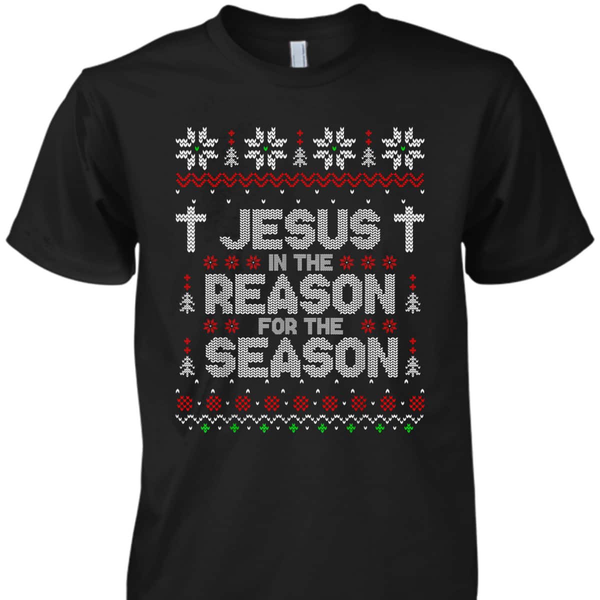 Christian Jesus The Reason Xmas Holiday Season Christmas Cross Snowflake T-Shirt Christian Jesus The Reason Xmas Holiday Season Christmas Cross Snowflake T-Shirt