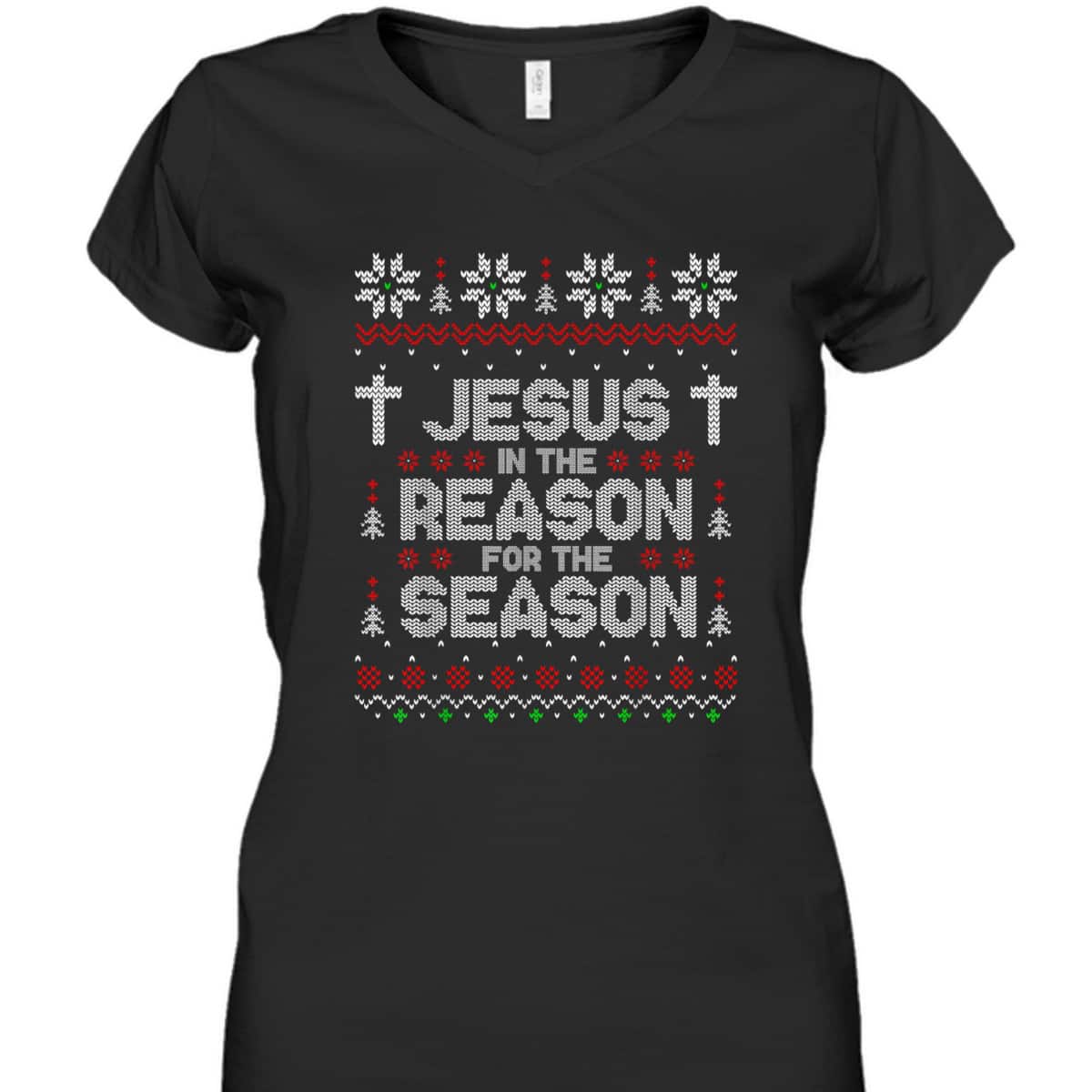 Christian Jesus The Reason Xmas Holiday Season Christmas Cross Snowflake T-Shirt Christian Jesus The Reason Xmas Holiday Season Christmas Cross Snowflake T-Shirt