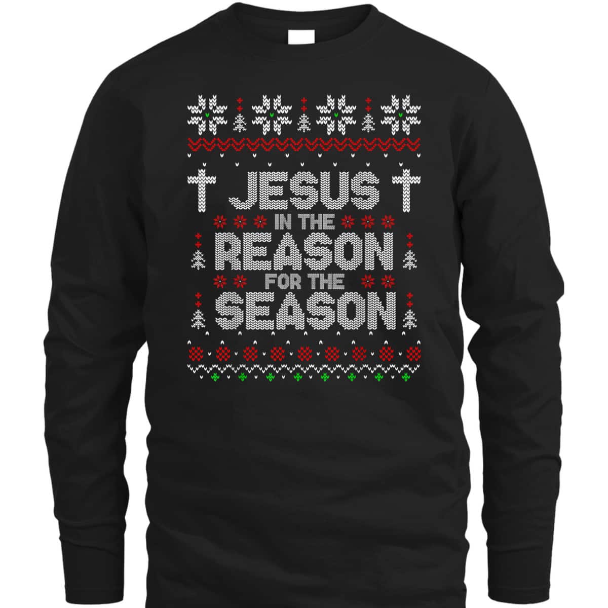 Christian Jesus The Reason Xmas Holiday Season Christmas Cross Snowflake T-Shirt Christian Jesus The Reason Xmas Holiday Season Christmas Cross Snowflake T-Shirt