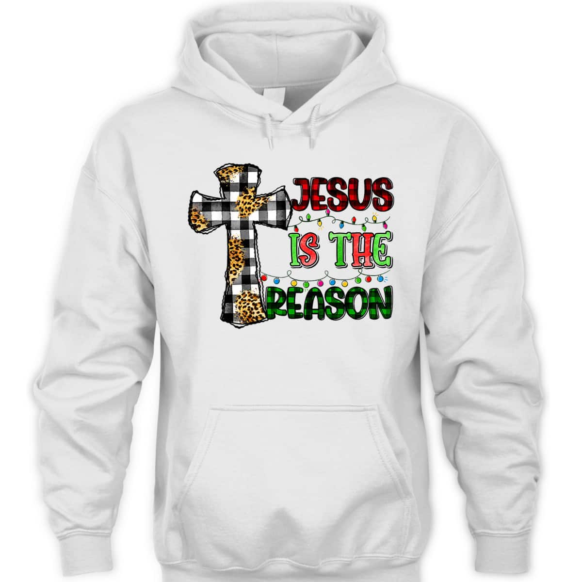 Christian Jesus The Reason Xmas Holiday Season Christmas Light Cross T-Shirt Christian Jesus The Reason Xmas Holiday Season Christmas Light Cross T-Shirt