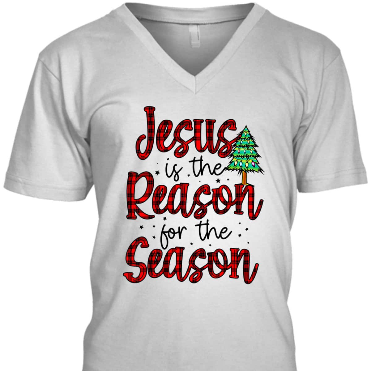 Christian Jesus The Reason Xmas Holiday Season Christmas Tree T-Shirt Christian Jesus The Reason Xmas Holiday Season Christmas Tree T-Shirt