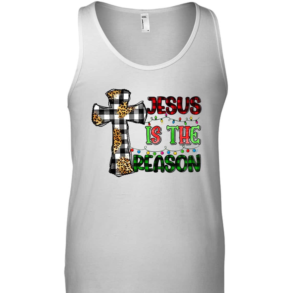 Christian Jesus The Reason Xmas Holiday Season Christmas Light Cross T-Shirt Christian Jesus The Reason Xmas Holiday Season Christmas Light Cross T-Shirt