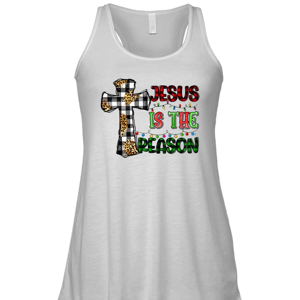 Christian Jesus The Reason Xmas Holiday Season Christmas Light Cross T-Shirt Christian Jesus The Reason Xmas Holiday Season Christmas Light Cross T-Shirt