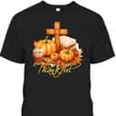Thankful Jesus Christian Cross Pumpkin Thanksgiving T-Shirt Thankful Jesus Christian Cross Pumpkin Thanksgiving T-Shirt