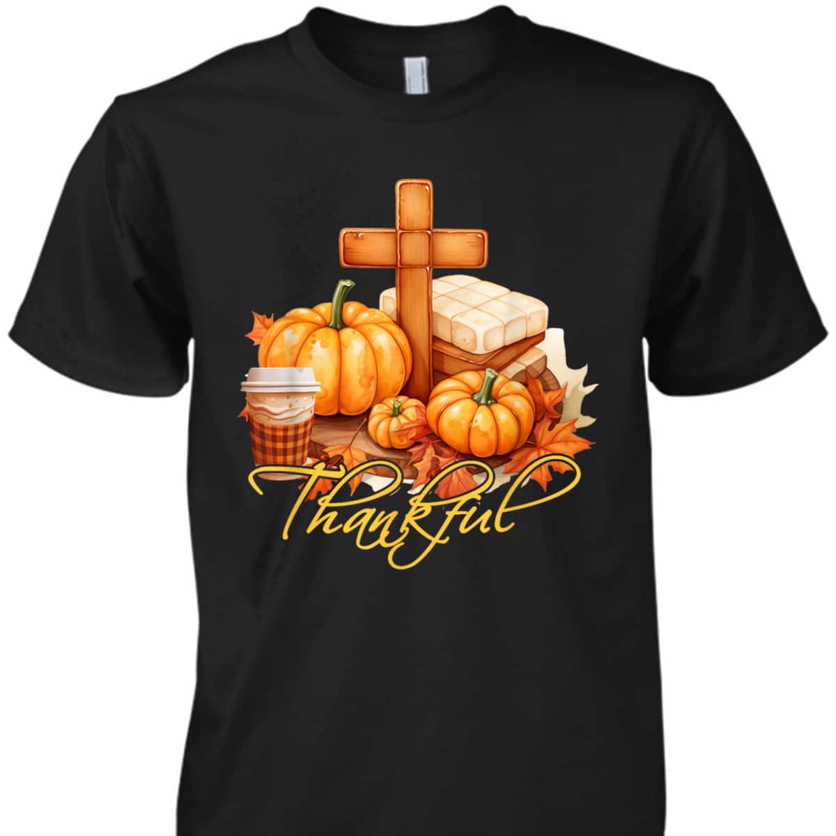 Thankful Jesus Christian Cross Pumpkin Thanksgiving T-Shirt Thankful Jesus Christian Cross Pumpkin Thanksgiving T-Shirt