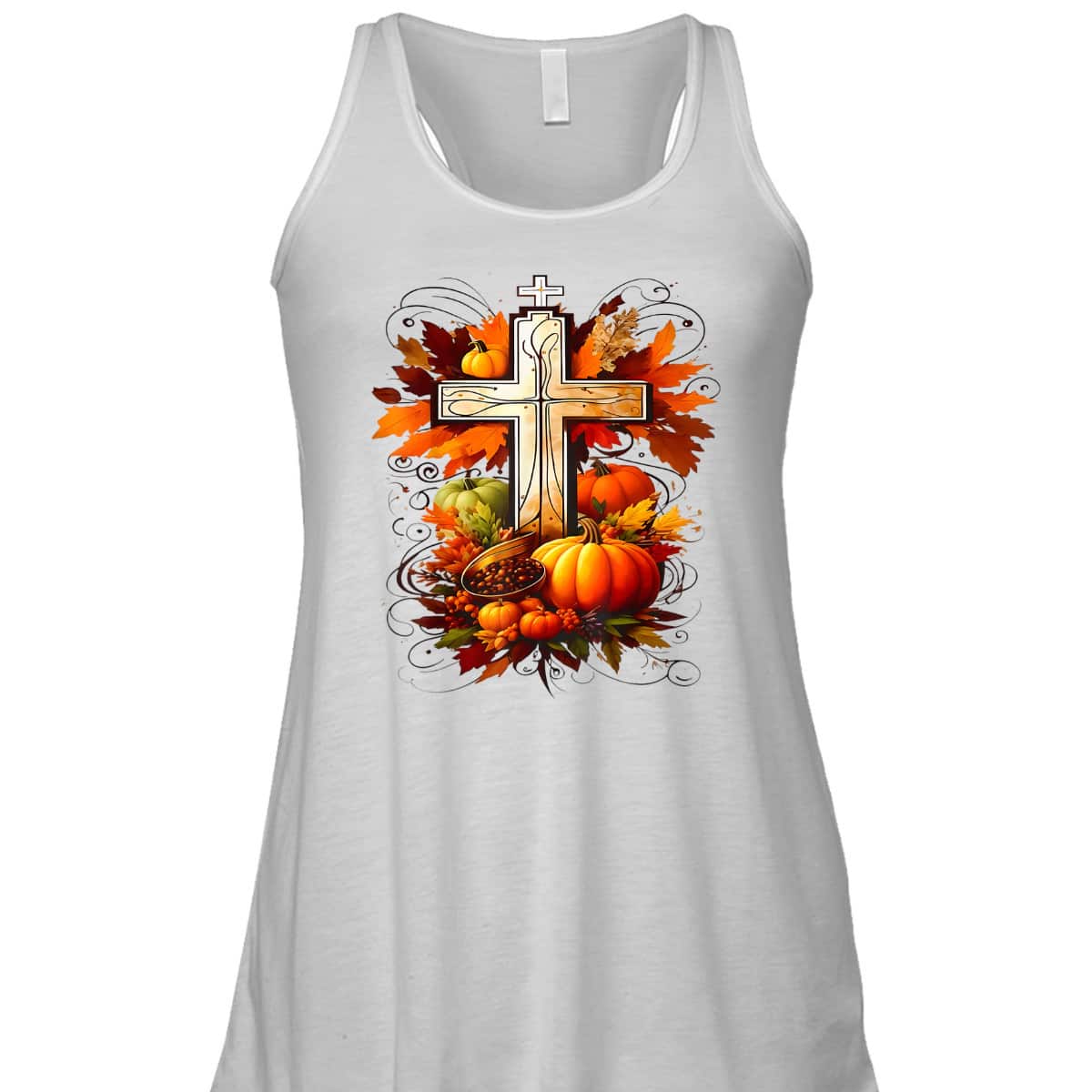 Christian Cross Jesus Leaves Pumpkins Thanksgiving T-Shirt Christian Cross Jesus Leaves Pumpkins Thanksgiving T-Shirt