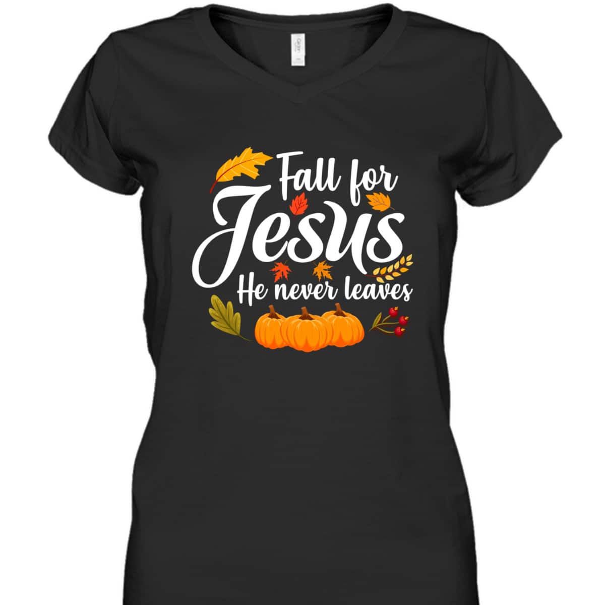 Halloween Fall For Jesus He Never Leaves Christian Thanksgiving Gifts T-Shirt Halloween Fall For Jesus He Never Leaves Christian Thanksgiving Gifts T-Shirt