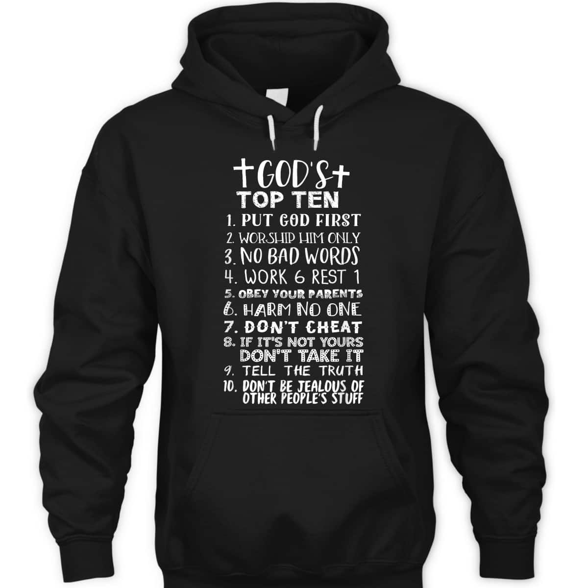 God's Top Ten 10 Commandments Jesus Christian Bible Verse T-Shirt God's Top Ten 10 Commandments Jesus Christian Bible Verse T-Shirt
