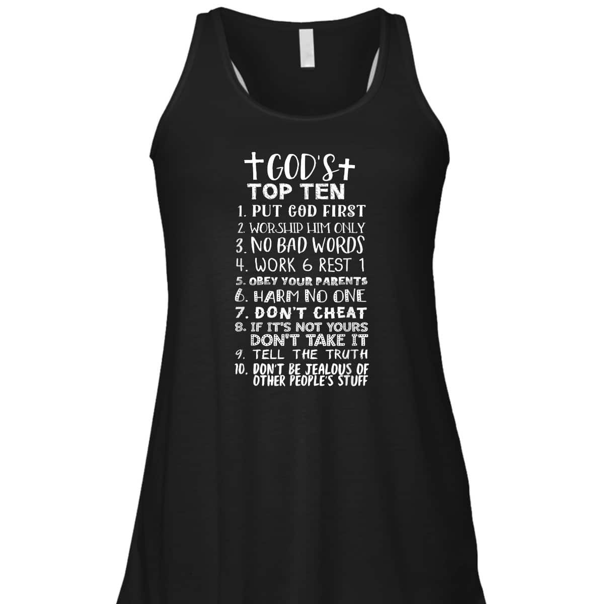 God's Top Ten 10 Commandments Jesus Christian Bible Verse T-Shirt
