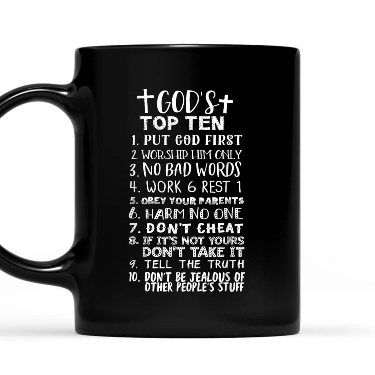 God's Top Ten 10 Commandments Jesus Christian Bible Verse T-Shirt God's Top Ten 10 Commandments Jesus Christian Bible Verse T-Shirt