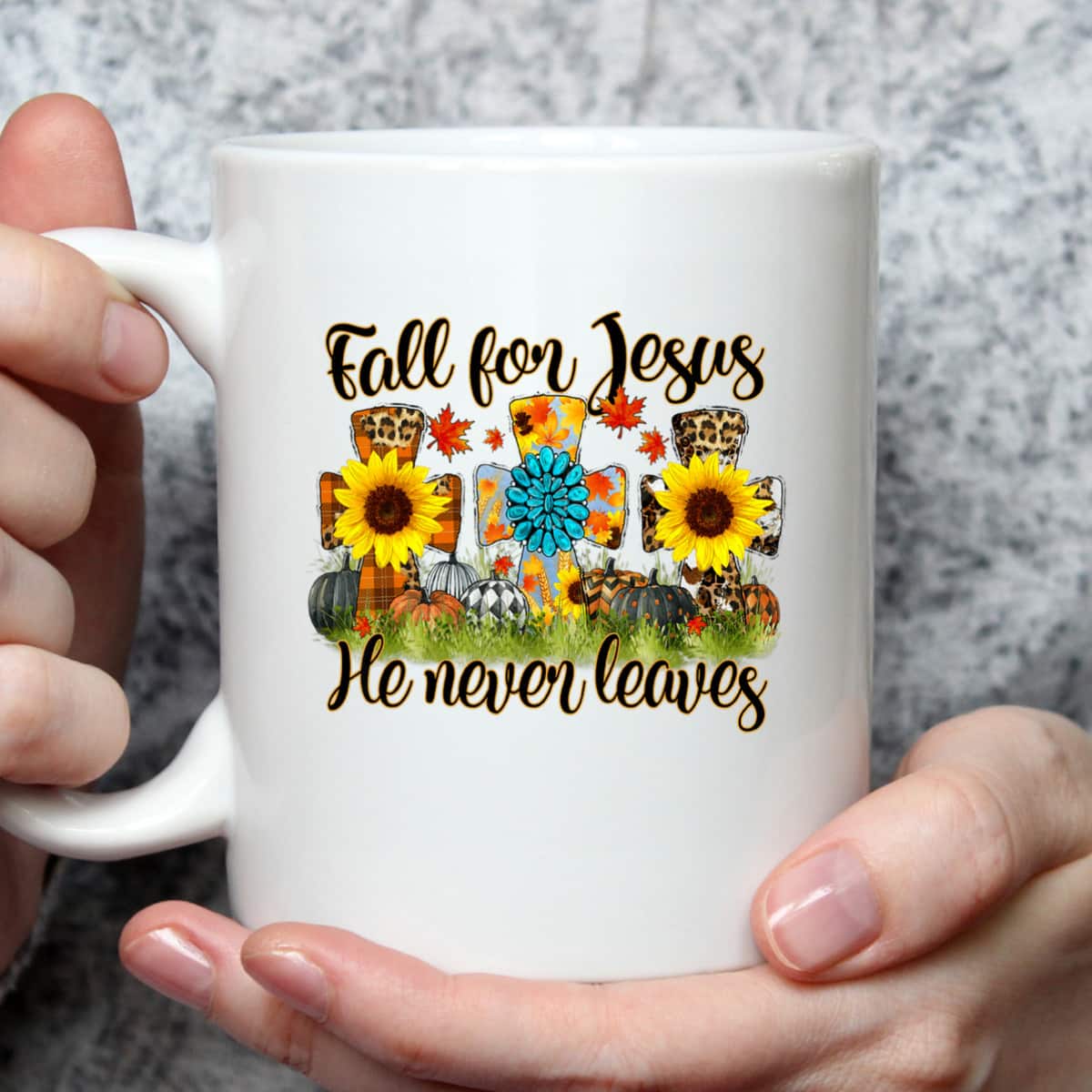 Halloween Thanksgiving Fall For Jesus He Never Leaves Christian Cross T-Shirt Halloween Thanksgiving Fall For Jesus He Never Leaves Christian Cross T-Shirt