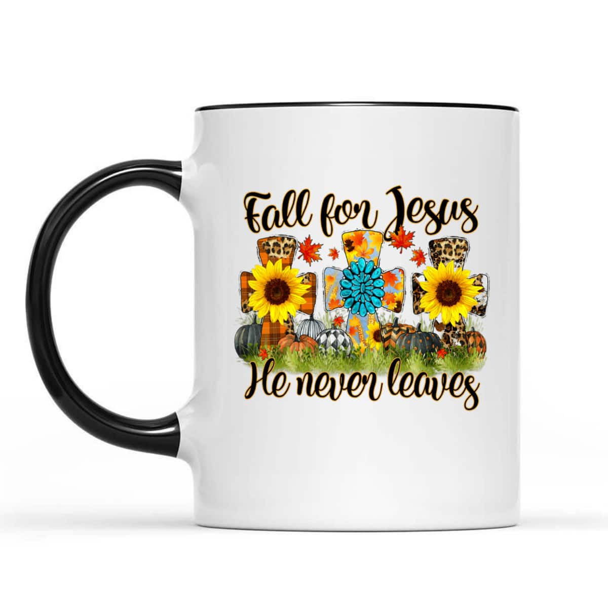 Halloween Thanksgiving Fall For Jesus He Never Leaves Christian Cross T-Shirt Halloween Thanksgiving Fall For Jesus He Never Leaves Christian Cross T-Shirt