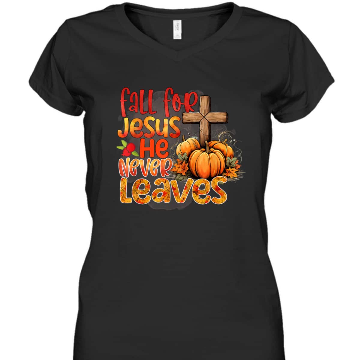 Fall For Jesus Christian Thanksgiving Halloween He Never Leaves T-Shirt Fall For Jesus Christian Thanksgiving Halloween He Never Leaves T-Shirt
