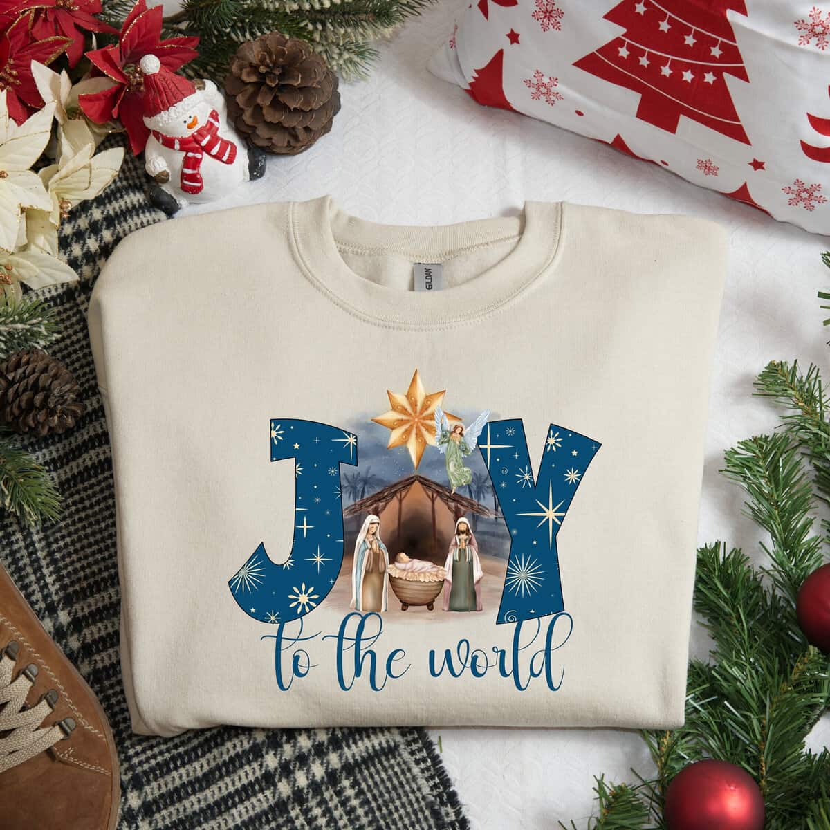 Christmas Nativity Scene Joy To The World Jesus Holy Night T-Shirt Christmas Nativity Scene Joy To The World Jesus Holy Night T-Shirt