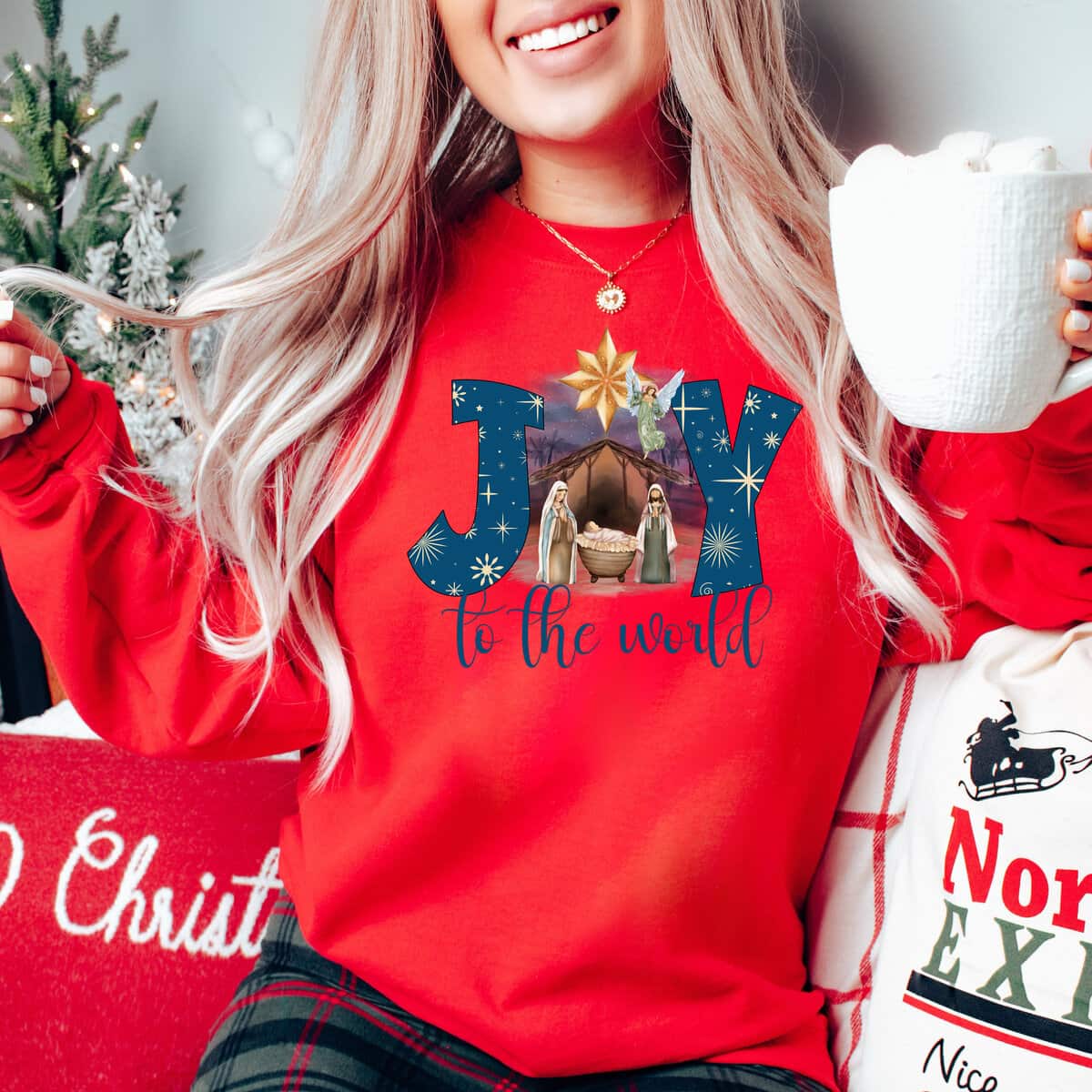 Christmas Nativity Scene Joy To The World Jesus Holy Night T-Shirt Christmas Nativity Scene Joy To The World Jesus Holy Night T-Shirt