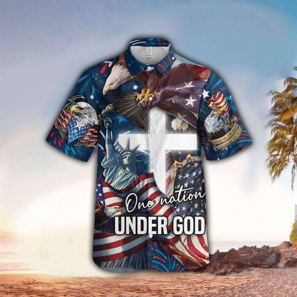Jesus One Nation Under God Cross Christian 4th Of July Eagle Hawaiian Shirt Jesus One Nation Under God Cross Christian 4th Of July Eagle Hawaiian Shirt