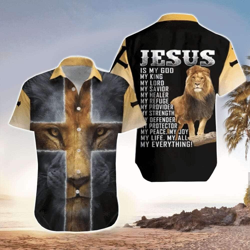 Jesus Is My Everything Jesus With Lion Christian Faith Religious Hawaiian Shirt