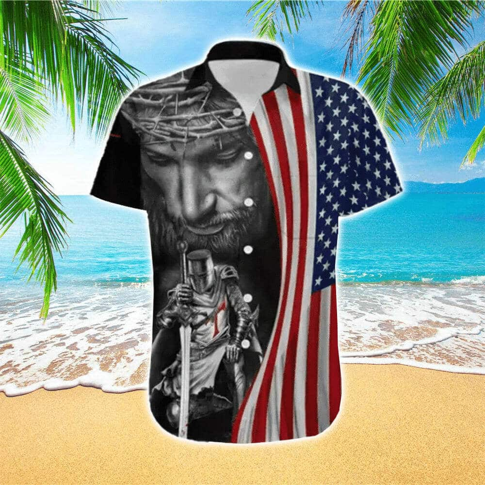 Focus On Me Not The Storm Jesus Christian US Flag Hawaiian Shirt