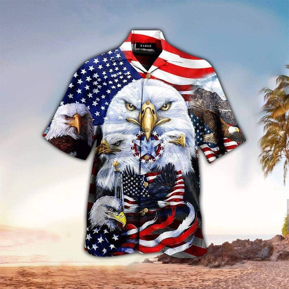 Eagles Patriotism American Sky Christian US Flag Hawaiian Shirt