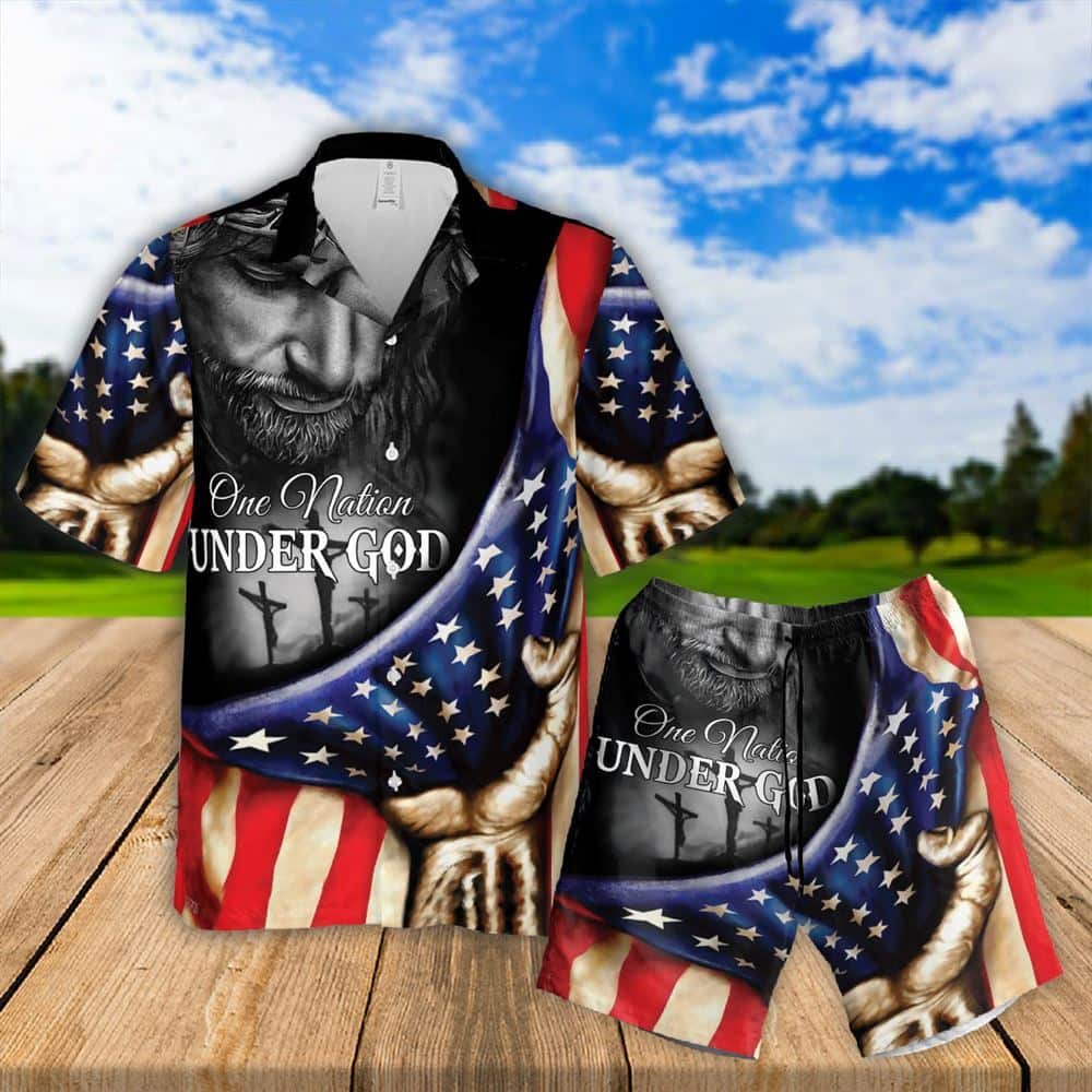 One Nation Under God Jesus Religious Christian Independence Day Hawaiian Shirt One Nation Under God Jesus Religious Christian Independence Day Hawaiian Shirt