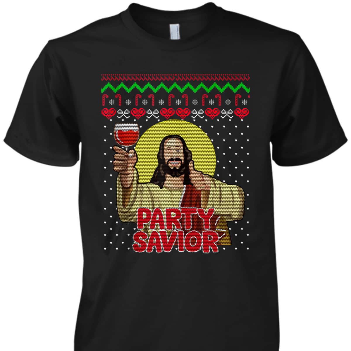 Party Savior Jesus Christ Santa Wine Christmas T-Shirt Party Savior Jesus Christ Santa Wine Christmas T-Shirt