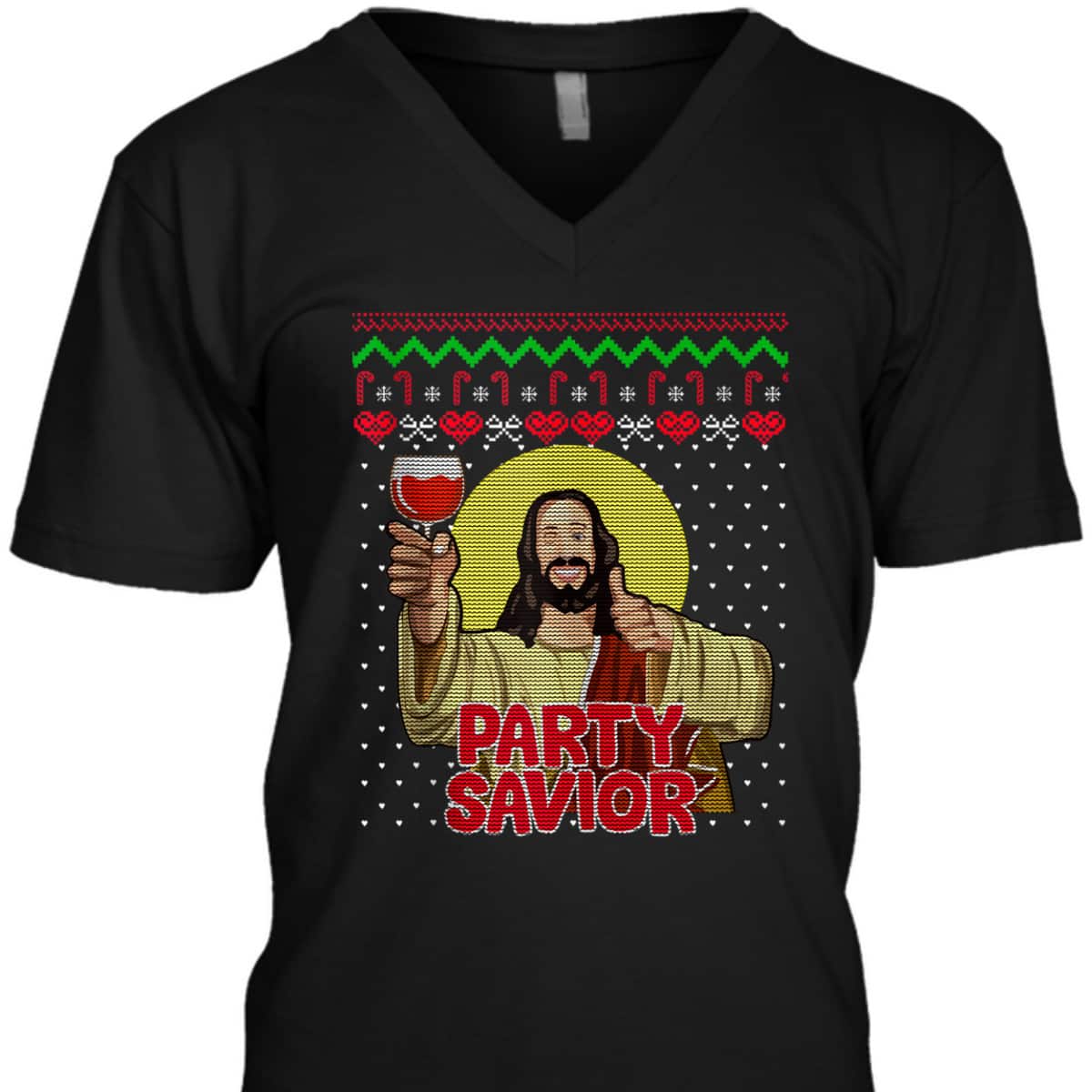 Party Savior Jesus Christ Santa Wine Christmas T-Shirt Party Savior Jesus Christ Santa Wine Christmas T-Shirt