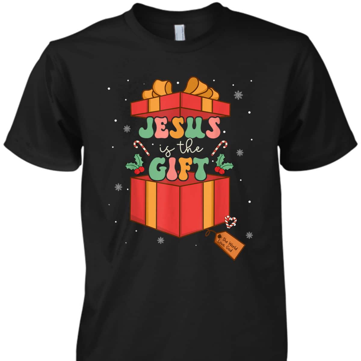 Retro Groovy Christian Christmas Jesus Is The Gift Xmas T-Shirt Retro Groovy Christian Christmas Jesus Is The Gift Xmas T-Shirt