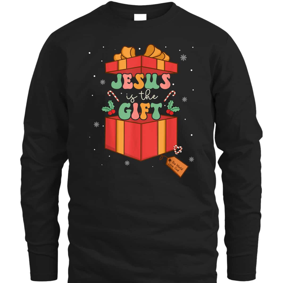 Retro Groovy Christian Christmas Jesus Is The Gift Xmas T-Shirt Retro Groovy Christian Christmas Jesus Is The Gift Xmas T-Shirt