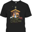 Merry Christmas Nativity Scene North Star Baby Jesus Short Sleeve T-Shirt