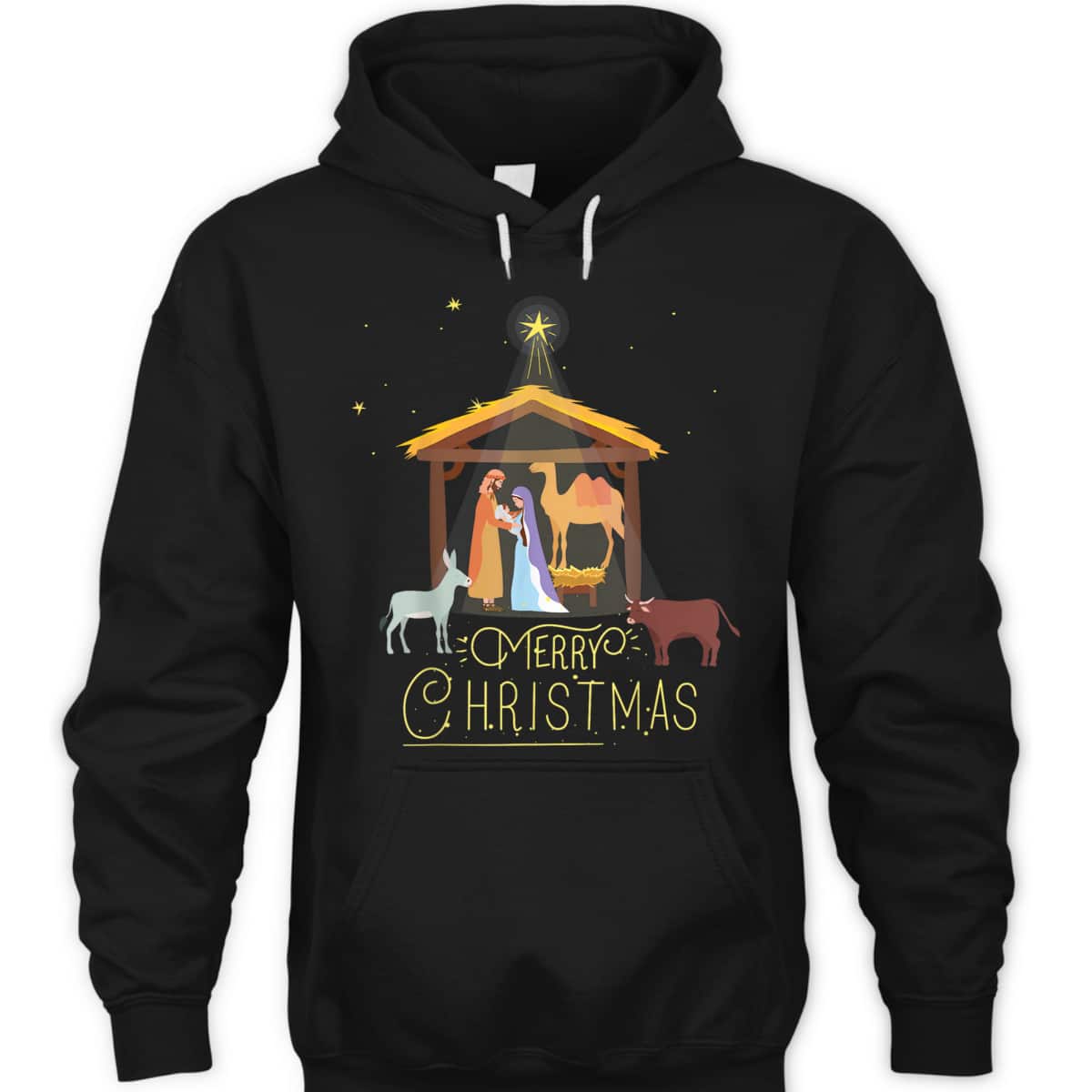 Merry Christmas Nativity Scene North Star Baby Jesus Short Sleeve T-Shirt Merry Christmas Nativity Scene North Star Baby Jesus Short Sleeve T-Shirt