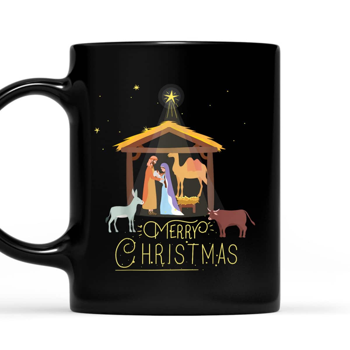 Merry Christmas Nativity Scene North Star Baby Jesus Short Sleeve T-Shirt Merry Christmas Nativity Scene North Star Baby Jesus Short Sleeve T-Shirt