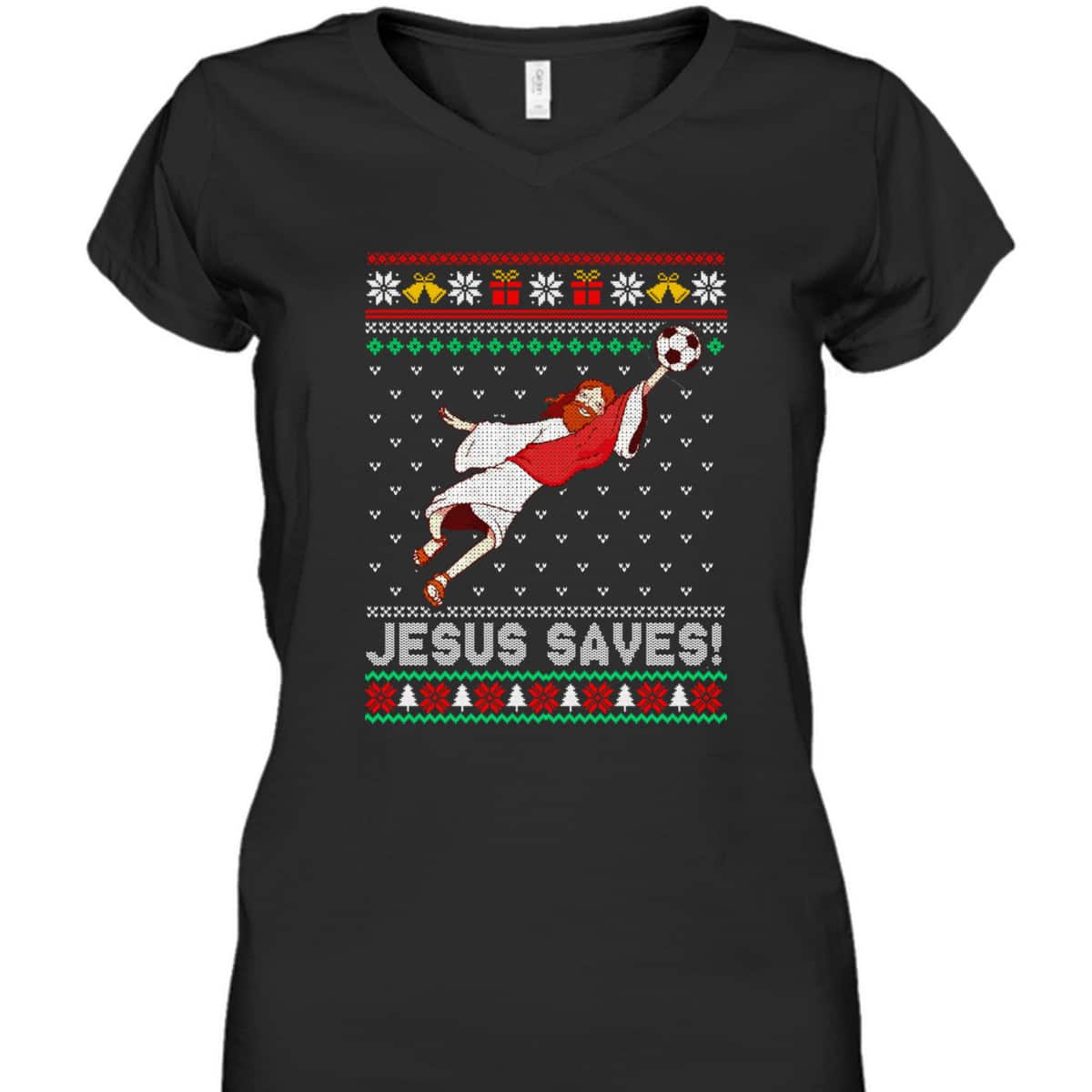 Let's Go Jesus Saves Soccer Goal Keeper Christmas T-Shirt Let's Go Jesus Saves Soccer Goal Keeper Christmas T-Shirt