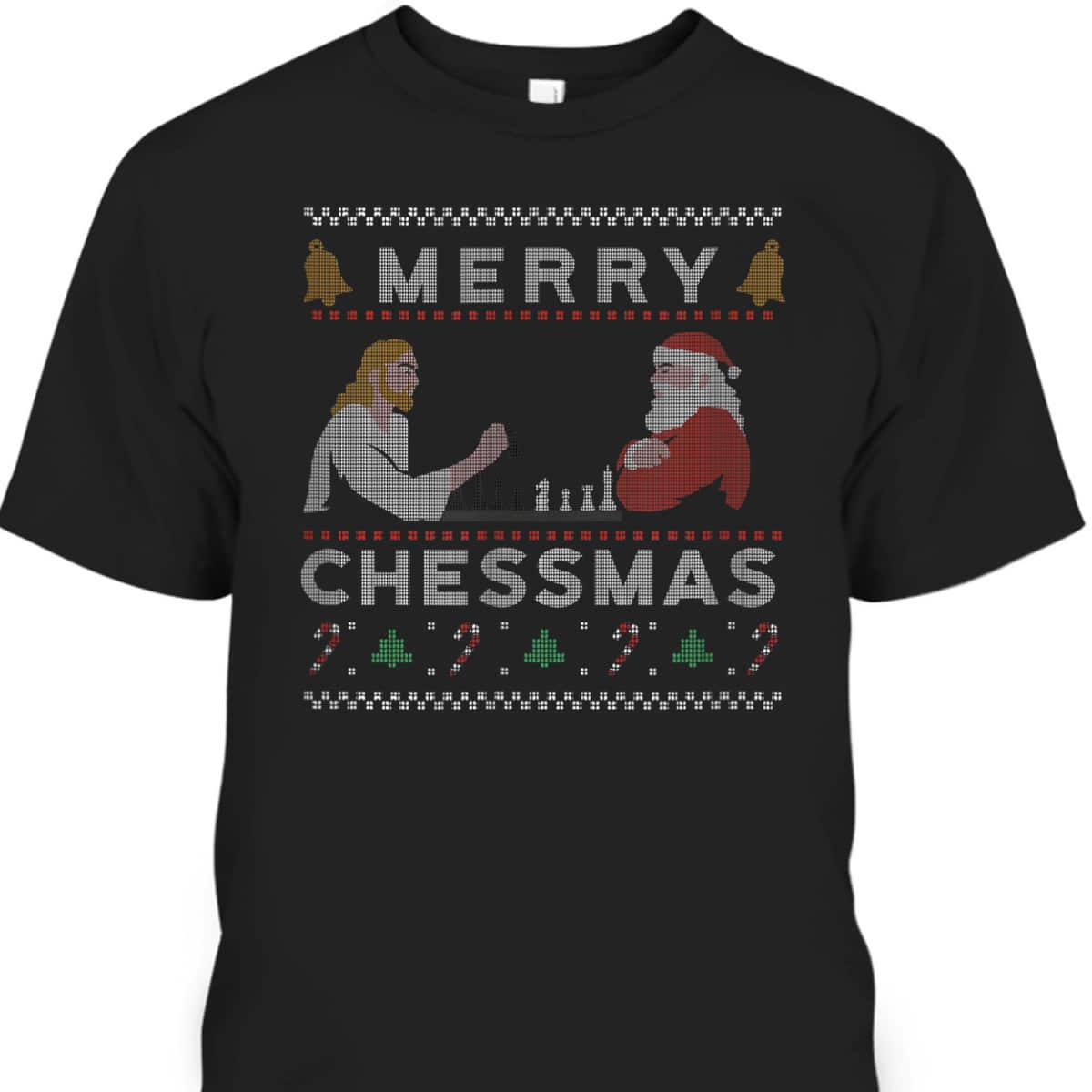 Jesus And Santa Playing Chess Merry Chessmas Christmas Chess T-Shirt Jesus And Santa Playing Chess Merry Chessmas Christmas Chess T-Shirt